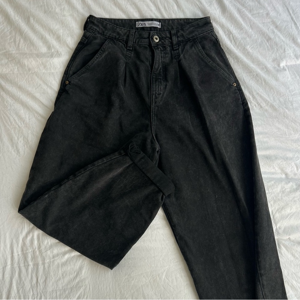 Zara baggy dark grey jeans